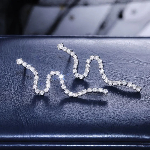 🌸Simple Trendy Snake Shiny Fashion Earrings for Women, MARR9126 - Picture 2 of 7